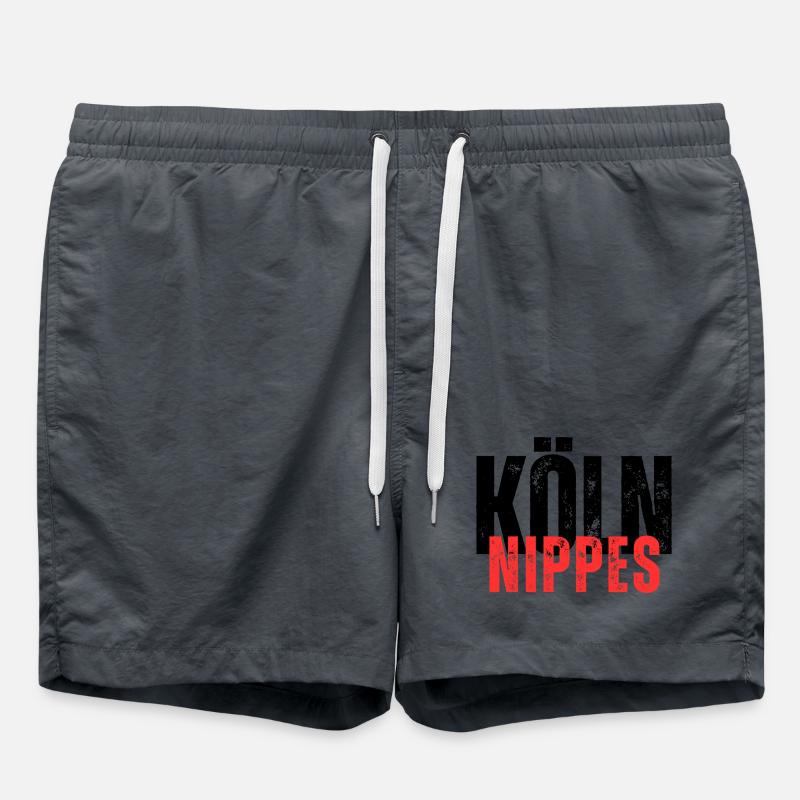 Cologne Knick-knacks black and red lettering - Swim Trunks - anthracite