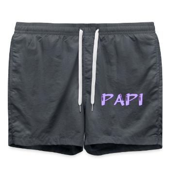 PAPY. FÊTE DES PÈRES. BONNE FÊTE PAPY. JE T'AIME. - Short de bain - charbon - Devant - AI Model Male 185 light (185cm)
