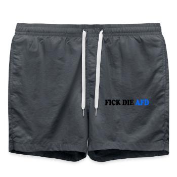 Fick die afd - Badeshorts - Anthrazit - Vorne - AI Model Male 185 light (185cm)