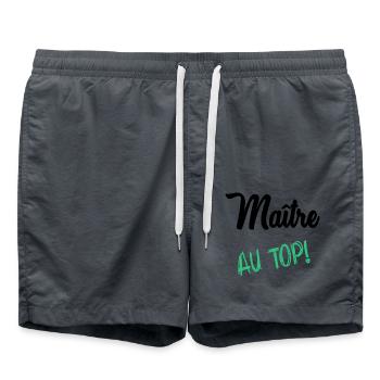 MASTER. MISTRESS. THANK YOU - Swim Trunks - anthracite - Front - AI Model Male 185 light (185cm)