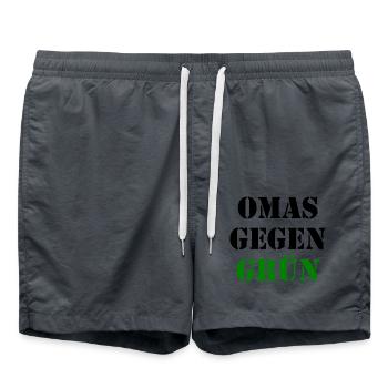 Omas gegen grün - Badeshorts - Anthrazit - Vorne - AI Model Male 185 light (185cm)