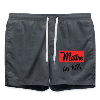 MEISTER. MEISTER. VIELEN DANK. DANKE, MEISTER - Badeshorts - Anthrazit - Vorne - AI Model Male 185 light (185cm)
