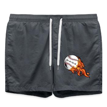 Baseball 6432 Double Play 6+4+3=2 Softball Mathematik - Badeshorts - Anthrazit - Vorne - AI Model Male 185 light (185cm)