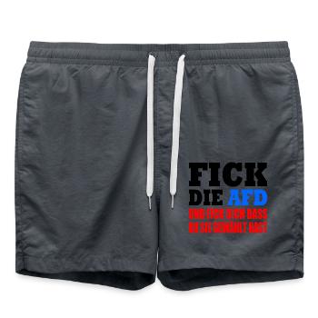 Fuck the AfD - Swim Trunks - anthracite - Front - AI Model Male 185 light (185cm)