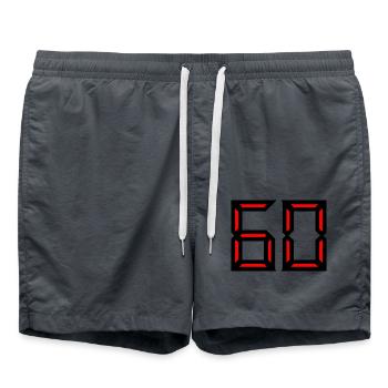 60. 60 ANS. 60e ANNIVERSAIRE. ANNIVERSAIRE 60 ANS. - Short de bain - charbon - Devant - AI Model Male 185 light (185cm)