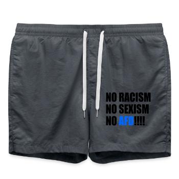 no racism no sexism no afd - Badeshorts - Anthrazit - Vorne - AI Model Male 185 light (185cm)
