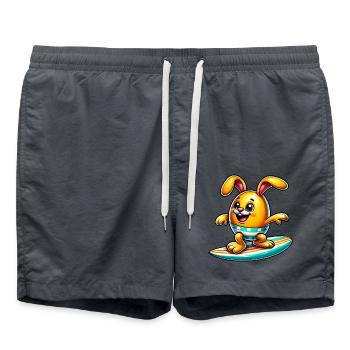 Oeuf de Pâques Oeuf de Pâques Lapin de Pâques Surfeur jaune - Short de bain - charbon - Devant - AI Model Male 185 light (185cm)