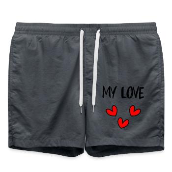 VALENTINE'S DAY. Bachelorette party. I LOVE YOU. I LOVE YOU. LOVE - Swim Trunks - anthracite - Front - AI Model Male 185 light (185cm)