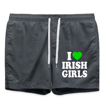 I love irish girls - Swim Trunks - anthracite - Front - AI Model Male 185 light (185cm)