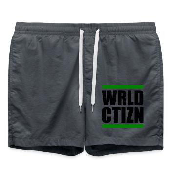 Wrld ctizn - world citizen - Badeshorts - Anthrazit - Vorne - AI Model Male 185 light (185cm)