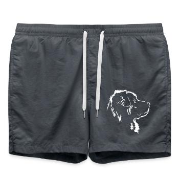 Leonberger Silhouette Hunde Hund Wilsigns - Badeshorts - Anthrazit - Vorne - AI Model Male 185 light (185cm)