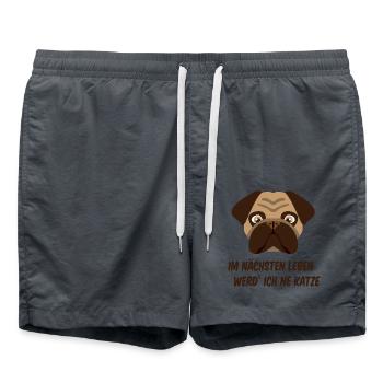 Frustrierter Mops - Badeshorts - Anthrazit - Vorne - AI Model Male 185 light (185cm)