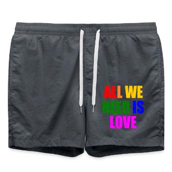 all we need is love - Short de bain - charbon - Devant - AI Model Male 185 light (185cm)