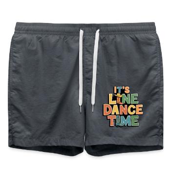 Line Dance Time Line Dancing my passion - Swim Trunks - anthracite - Front - AI Model Male 185 light (185cm)