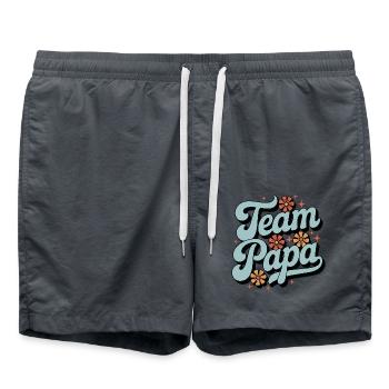 Team Dad Retro T-Shirt - Swim Trunks - anthracite - Front - AI Model Male 185 light (185cm)