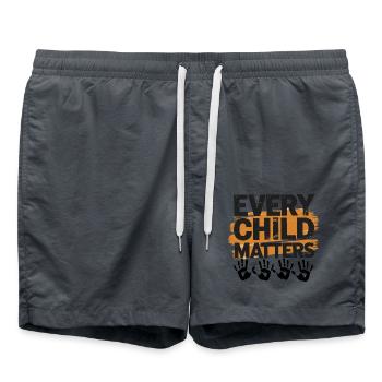 Every Child Matters Weltkindertag - Badeshorts - Anthrazit - Vorne - AI Model Male 185 light (185cm)