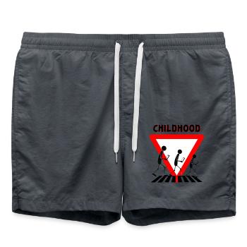 Childhood Mobile Phone Traffic Youth - Swim Trunks - anthracite - Front - AI Model Male 185 light (185cm)