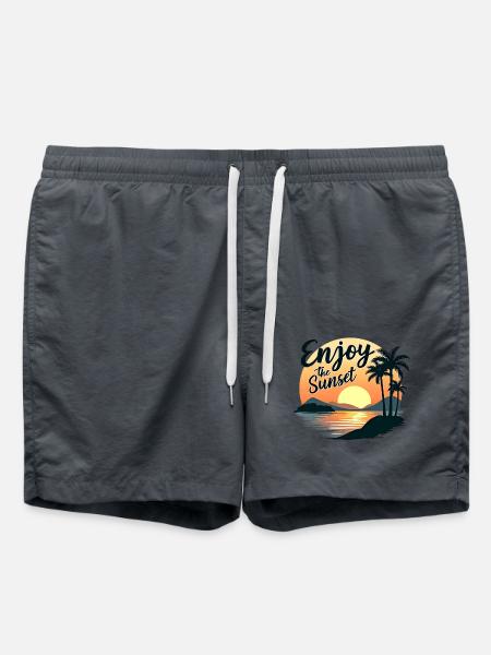 Enjoy the Sunset Sonnenuntergang Sommer Vibes - Badeshorts - Anthrazit