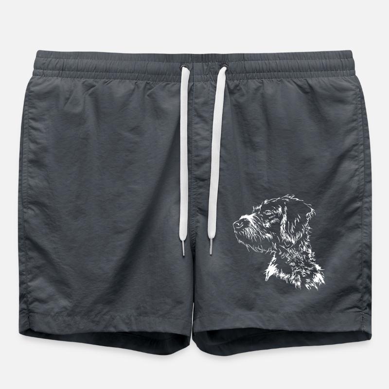 DEUTSCH DRAHTHAAR Wilsigns Jagdhund Jagdhunde - Badeshorts - Anthrazit