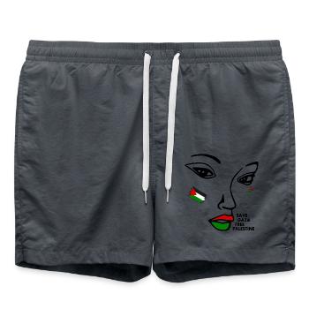 Save gaza free palestine women - Swim Trunks - anthracite - Front - AI Model Male 185 light (185cm)