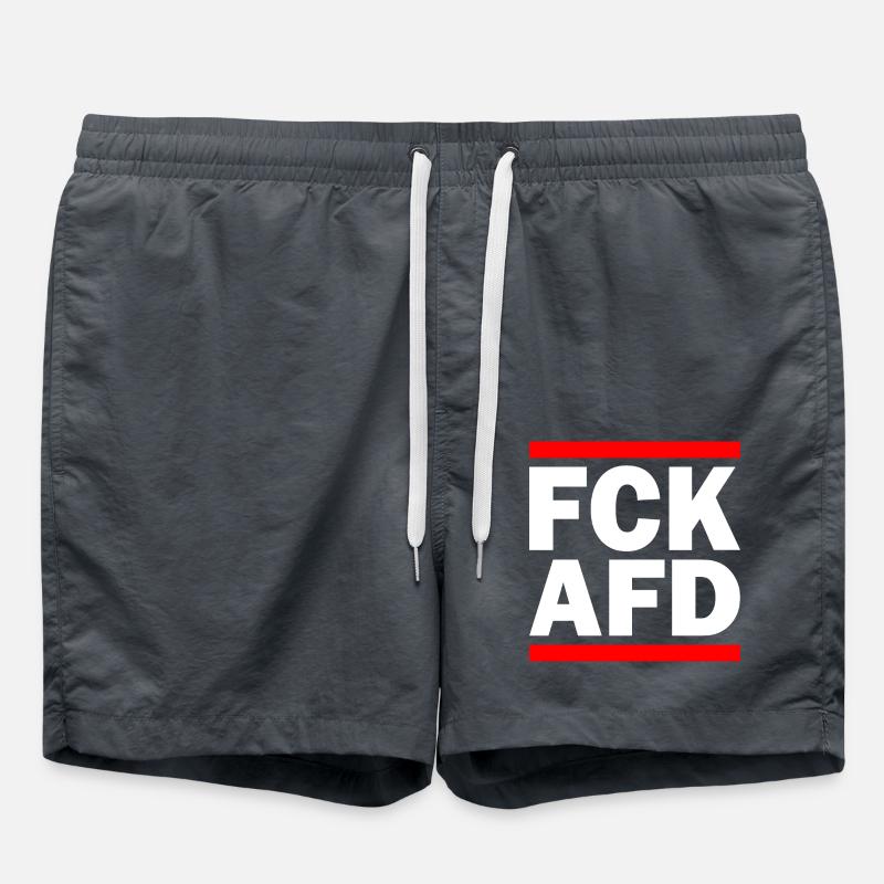 Fck afd - Badeshorts - Anthrazit