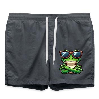 Cool Frog Toad Toad Sunglasses Cartoon - Swim Trunks - anthracite - Front - AI Model Male 185 light (185cm)