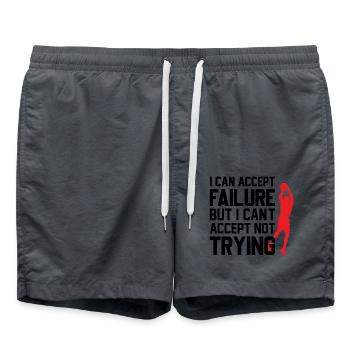 Design de basket-ball cool avec un dicton motivant - Short de bain - charbon - Devant - AI Model Male 185 light (185cm)