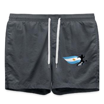 Flag Argentina football player - Swim Trunks - anthracite - Front - AI Model Male 185 light (185cm)