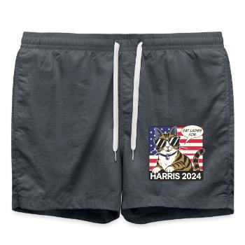 Cat Ladies For Kamala Harris 2024 USA America - Swim Trunks - anthracite - Front - AI Model Male 185 light (185cm)