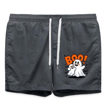 2 Lustige Geister Halloween Boo - Badeshorts - Anthrazit - Vorne - AI Model Male 185 light (185cm)