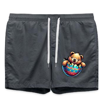 Easter Bear Hatches from Easter Egg: Sweets - Swim Trunks - anthracite - Front - AI Model Male 185 light (185cm)