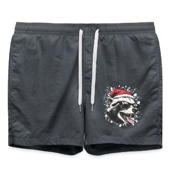 Skunk Christmas Funny - Swim Trunks - anthracite - Front - AI Model Male 185 light (185cm)