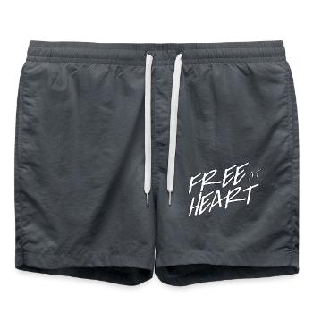 Libre de cœur – Frei im Herzen - Short de bain - charbon - Devant - AI Model Male 185 light (185cm)
