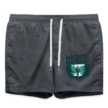 Nichts wie raus - in die Natur - Wandern - Badeshorts - Anthrazit - Vorne - AI Model Male 185 light (185cm)