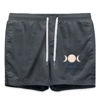 Cosmic Babe – Spiritual Moon Design - Swim Trunks - anthracite - Front - AI Model Male 185 light (185cm)