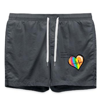 Love is love no matter the color of the rainbow - Badeshorts - Anthrazit - Vorne - AI Model Male 185 light (185cm)