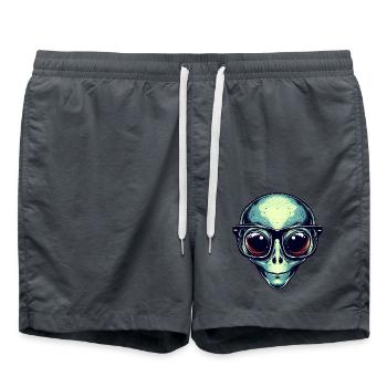 Nerdy alien avec des lunettes - Short de bain - charbon - Devant - AI Model Male 185 light (185cm)