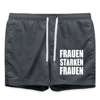 frauen stärken frauen - Badeshorts - Anthrazit - Vorne - AI Model Male 185 light (185cm)