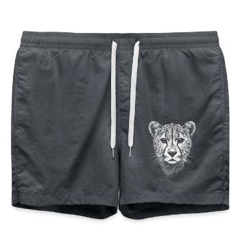 Cheetah Portrait Safari Africa Animals Animal - Swim Trunks - anthracite - Front - AI Model Male 185 light (185cm)