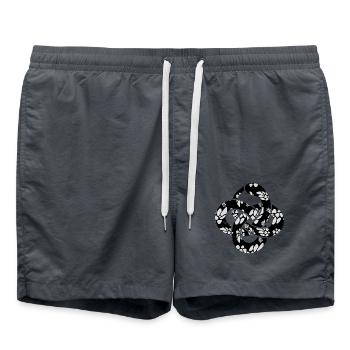eine Schlange, die ihren Schwanz frisst - Badeshorts - Anthrazit - Vorne - AI Model Male 185 light (185cm)