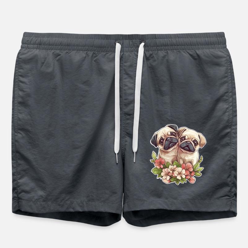 Couple de carlins mignons - Short de bain - charbon