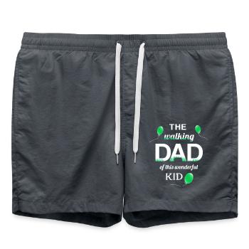 Walking Dad Kid Proud Dad Child - Swim Trunks - anthracite - Front - AI Model Male 185 light (185cm)