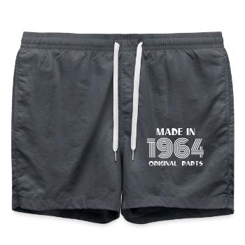 Vintage 1964 Rétro Anniversaire Vintage - Short de bain - charbon - Devant - AI Model Male 185 light (185cm)