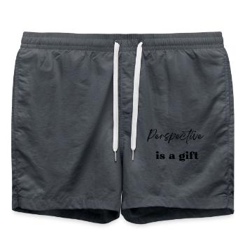 Perspektive ist ein Geschenk - Badeshorts - Anthrazit - Vorne - AI Model Male 185 light (185cm)