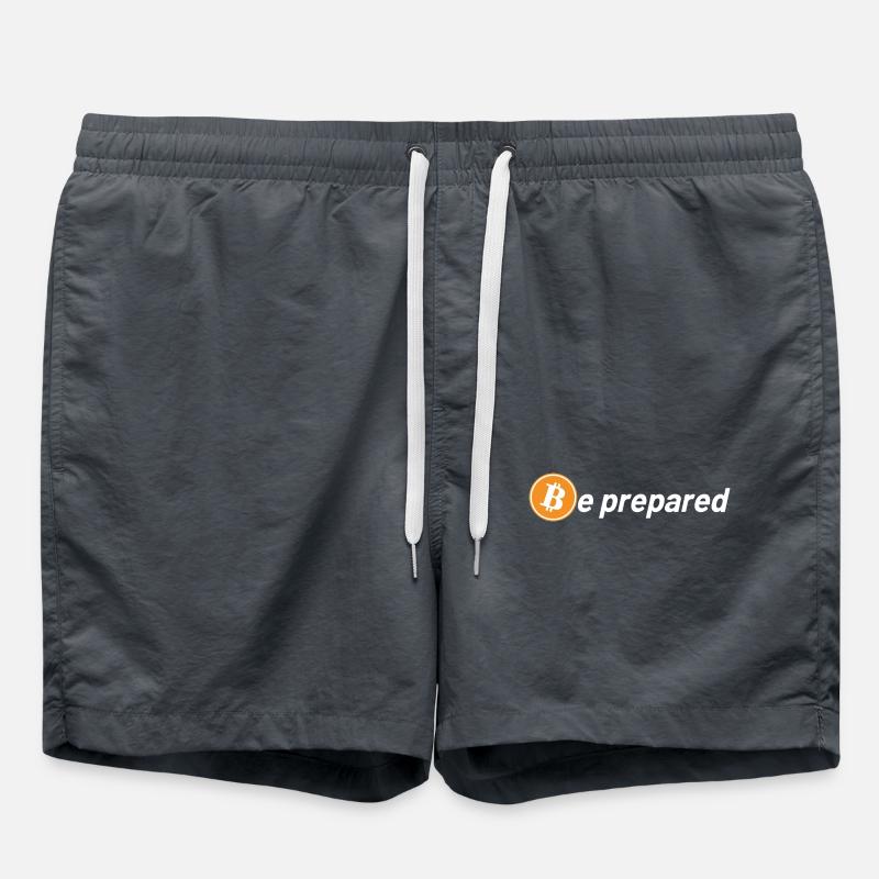 Bitcoin Logo Be Prepared - Swim Trunks - anthracite