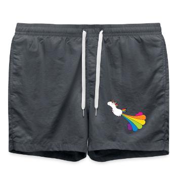 Pupsendes Einhorn - Badeshorts - Anthrazit - Vorne - AI Model Male 185 light (185cm)