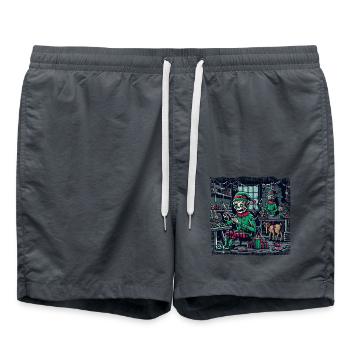 Christmas Gnome Gnome Secret Santa Factory Christmas - Swim Trunks - anthracite - Front - AI Model Male 185 light (185cm)