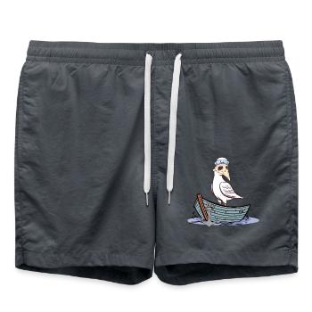 Halloween Seagull Plague Boat Maritime Sailor Moin - Swim Trunks - anthracite - Front - AI Model Male 185 light (185cm)