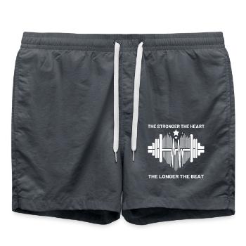 Fitness Skyline Dumbbells and Stars - Swim Trunks - anthracite - Front - AI Model Male 185 light (185cm)
