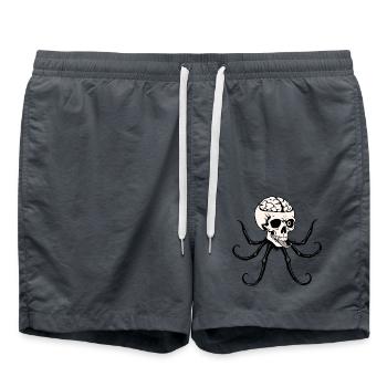 Octopus Skull - Swim Trunks - anthracite - Front - AI Model Male 185 light (185cm)